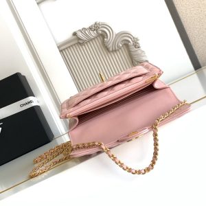 CC Handle Bag 19cm Double C Pink Lambskin Gold Hardware