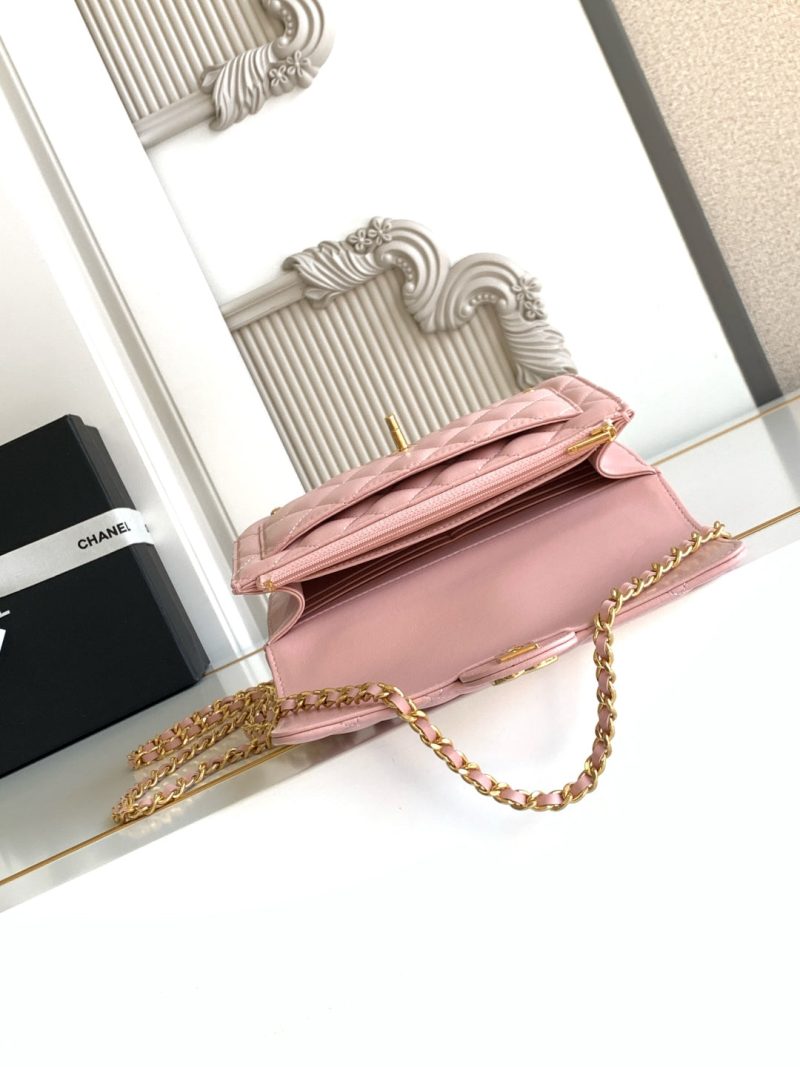 CC Handle Bag 19cm Double C Pink Lambskin Gold Hardware
