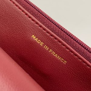 CC Handle Bag 19cm Double C Burgundy Lambskin Gold Hardware