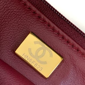 CC Handle Bag 19cm Double C Burgundy Lambskin Gold Hardware