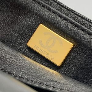 CC Handle Bag 19cm Double C Black Lambskin Gold Hardware