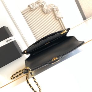 CC Handle Bag 19cm Double C Black Lambskin Gold Hardware