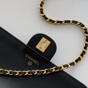 CC Handle Bag 19cm Double C Black Lambskin Gold Hardware