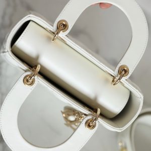CD Lady Dior 20 Bag White Lambskin