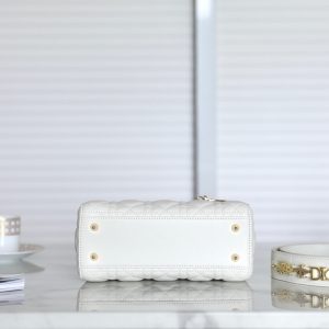 CD Lady Dior 20 Bag White Lambskin
