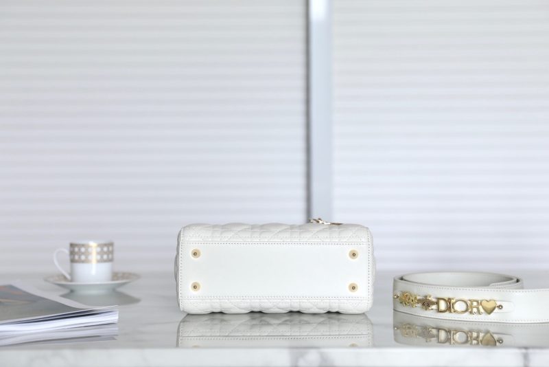CD Lady Dior 20 Bag White Lambskin
