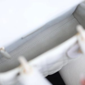 CD Lady Dior 20 Bag White Lambskin