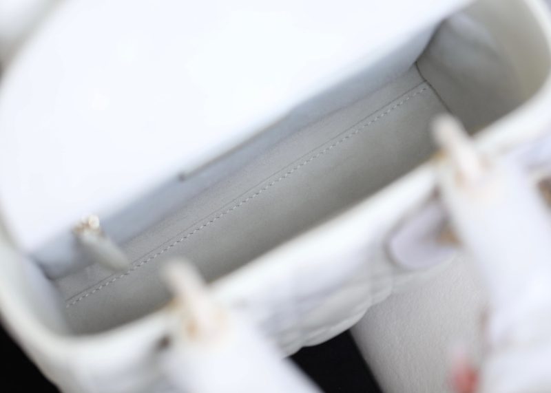 CD Lady Dior 20 Bag White Lambskin
