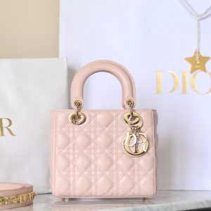CD Lady Dior 20 Bag Pink Lambskin