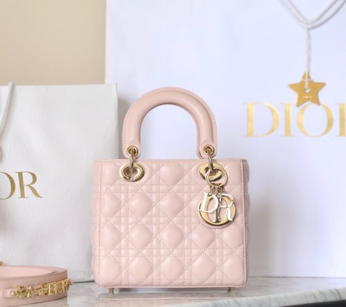 CD Lady Dior 20 Bag Pink Lambskin