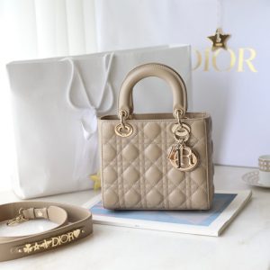 CD Lady Dior 20 Bag Khaki Lambskin