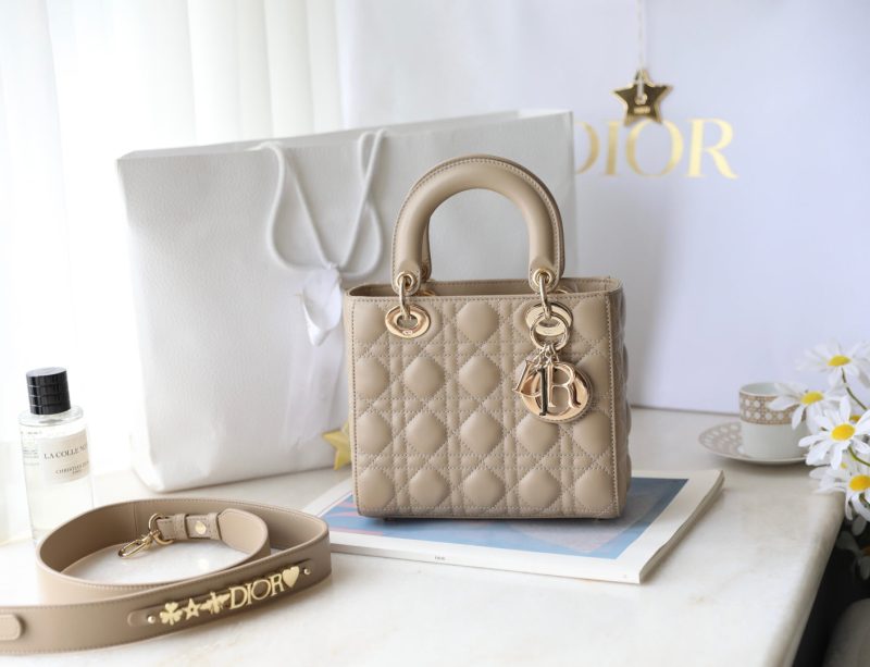CD Lady Dior 20 Bag Khaki Lambskin