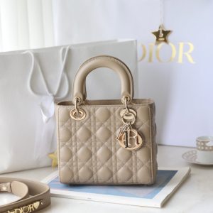 CD Lady Dior 20 Bag Khaki Lambskin