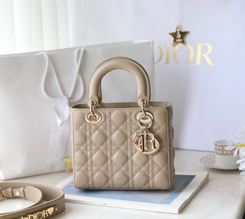 CD Lady Dior 20 Bag Khaki Lambskin
