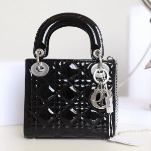 CD Lady Dior Mini Bag With Silver Hardware Calfskin