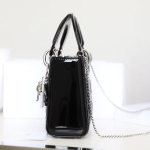 CD Lady Dior Mini Bag With Silver Hardware Calfskin