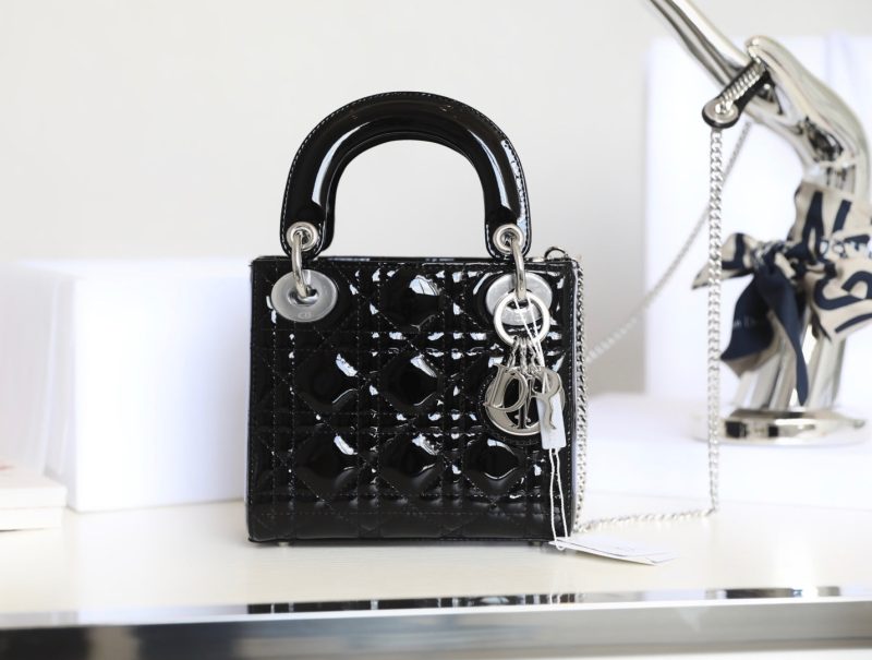 CD Lady Dior Mini Bag With Silver Hardware Calfskin