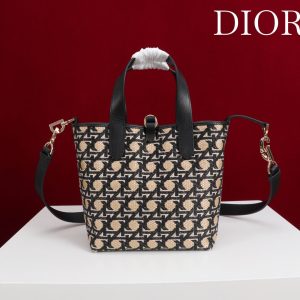 CD Toujours Vertical Small Bag 19Diamond Black Beige Leather