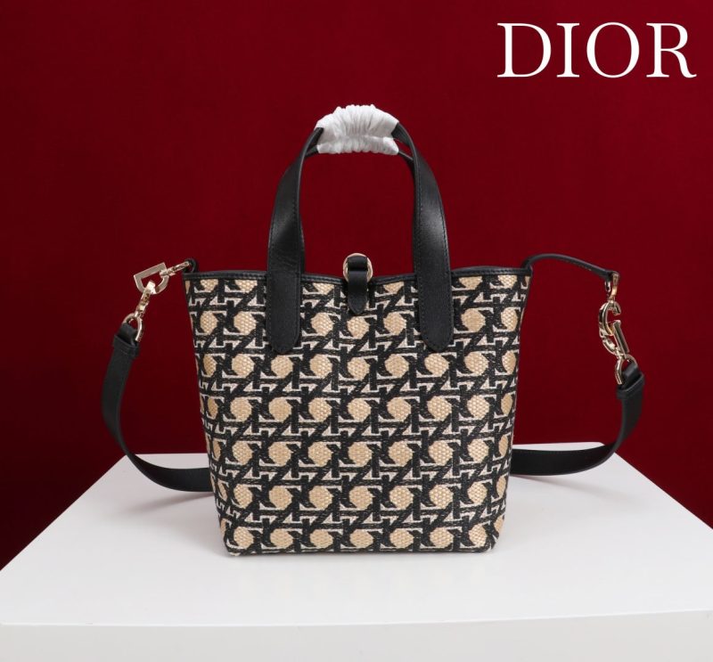 CD Toujours Vertical Small Bag 19Diamond Black Beige Leather