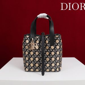 CD Toujours Vertical Small Bag 19Diamond Black Beige Leather