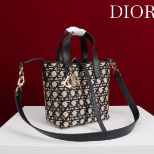 CD Toujours Vertical Small Bag 19Diamond Black Beige Leather