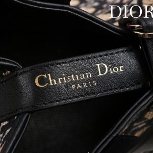 CD Toujours Vertical Medium Bag 24 Diamond Black Beige Leather