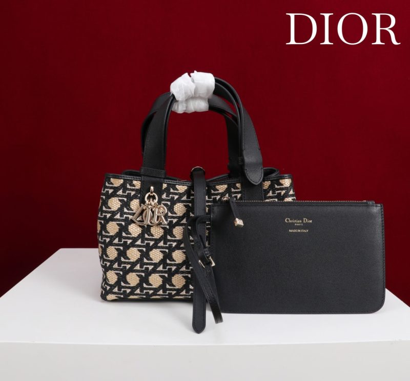 CD Toujours Small Bag 23 Diamond Black Beige Leather 280283