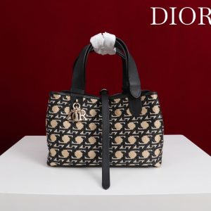 CD Toujours Small Bag 23 Diamond Black Beige Leather 280283