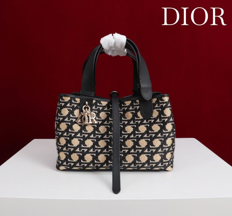 CD Toujours Small Bag 23 Diamond Black Beige Leather 280283