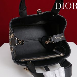 CD Toujours Bag 29 Diamond Black Beige Leather