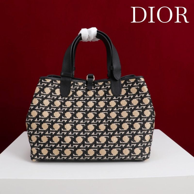 CD Toujours Bag 29 Diamond Black Beige Leather