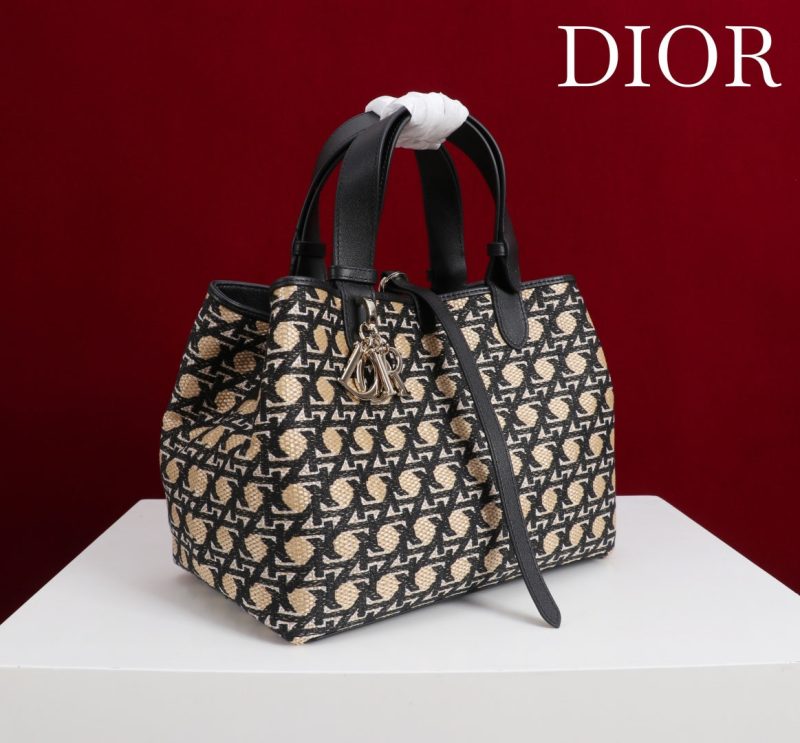 CD Toujours Bag 29 Diamond Black Beige Leather