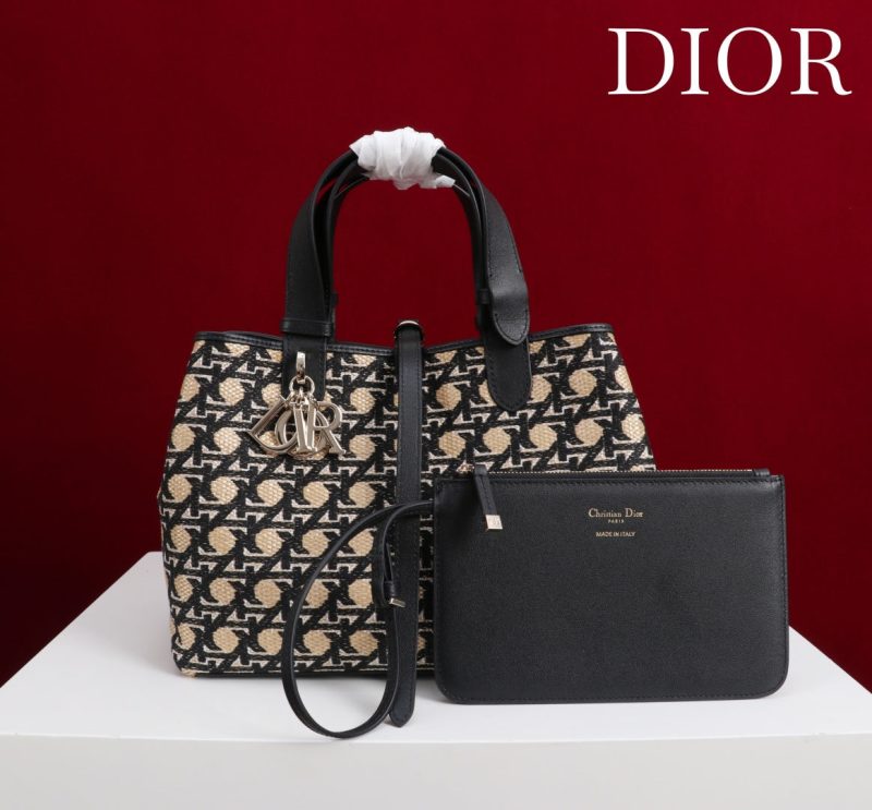 CD Toujours Bag 29 Diamond Black Beige Leather