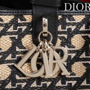 CD Toujours Bag 29 Diamond Black Beige Leather
