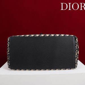 CD Toujours Bag 37 Diamond Black Beige Leather