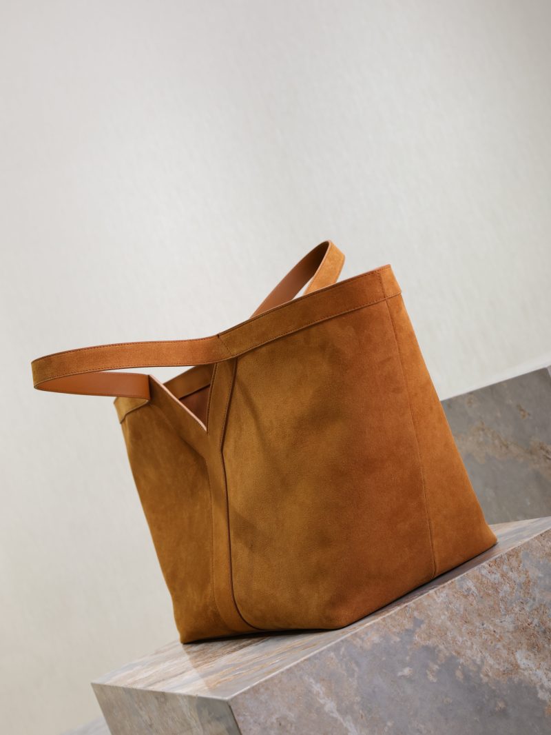 Y Tote Bag Brown Suede
