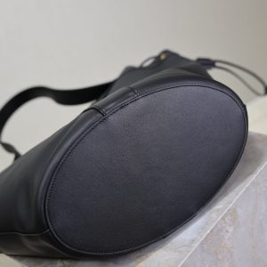 Y Large Leather HOBO Bag Black Leather