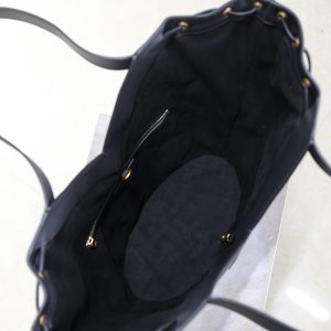 Y Large Leather HOBO Bag Black Leather