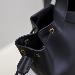 Y Large Leather HOBO Bag Black Leather