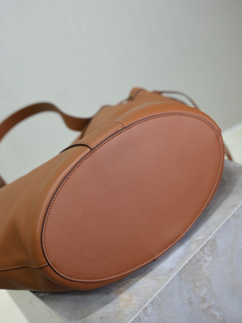 Y Large Leather HOBO Bag Caramel Leather