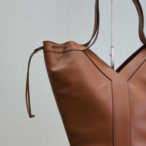 Y Large Leather HOBO Bag Caramel Leather