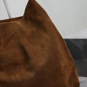 AMALIA Tote Bag 40cm Dark Brown Suede GHW