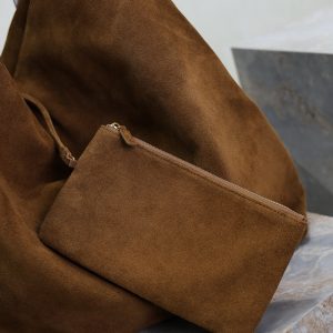 AMALIA Tote Bag 40cm Dark Brown Suede GHW