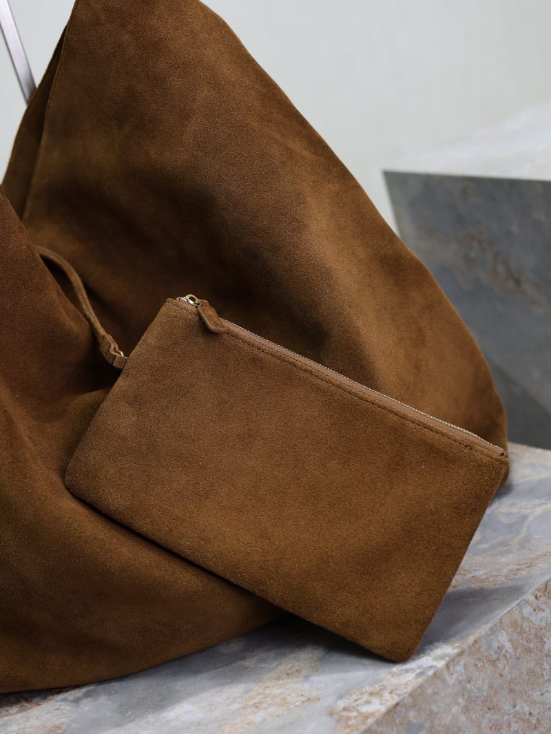 AMALIA Tote Bag 40cm Dark Brown Suede GHW