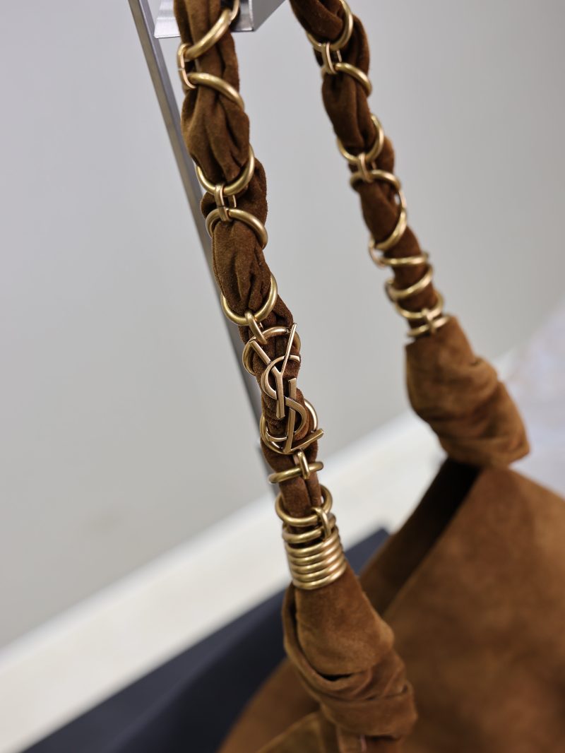 AMALIA Tote Bag 40cm Dark Brown Suede GHW