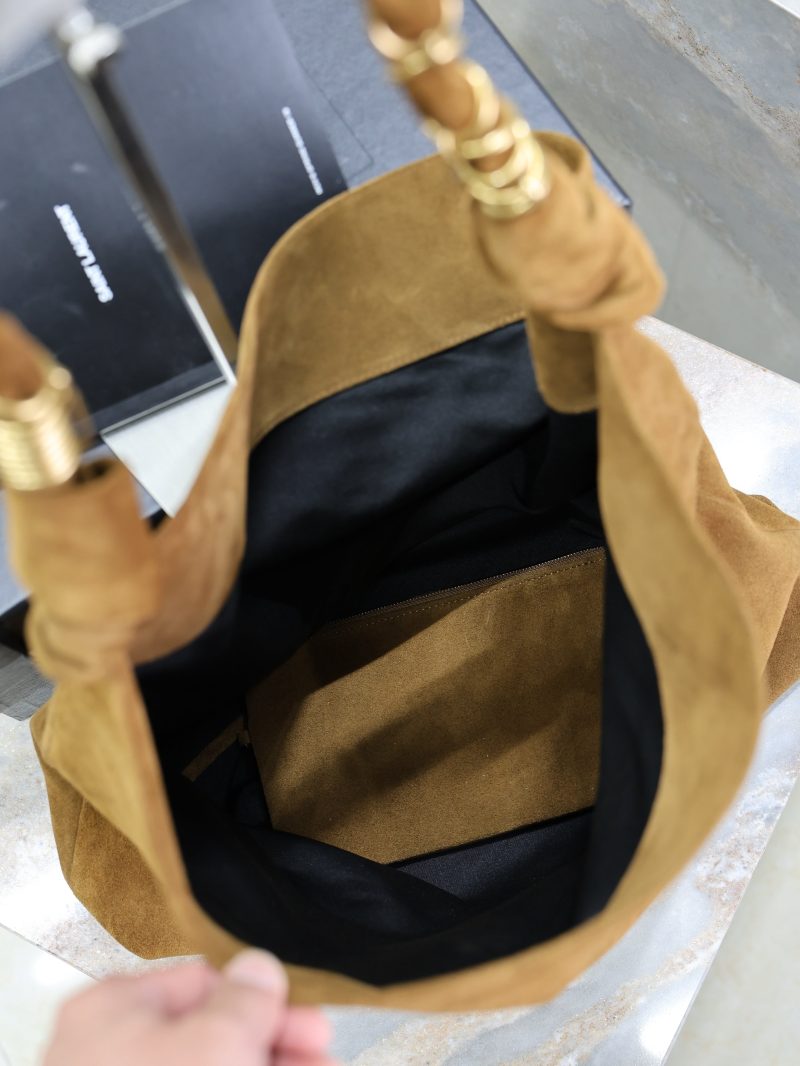 AMALIA Tote Bag 40cm Dark Brown Suede GHW