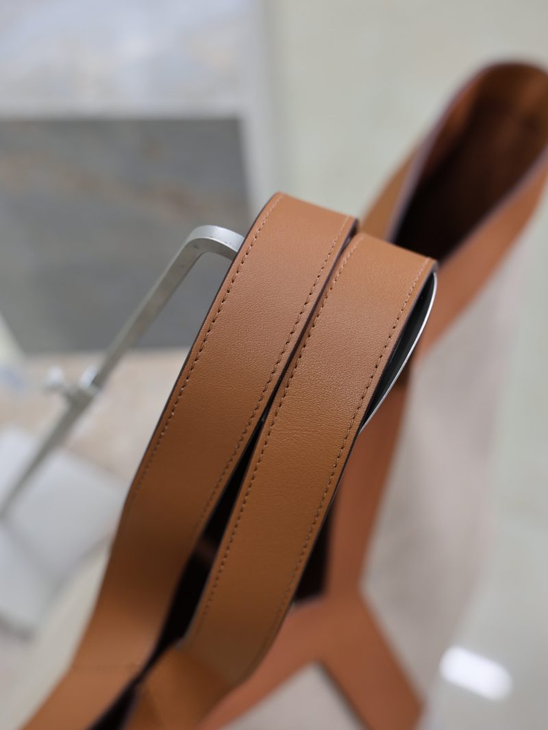 Y Tote Bag Beige Brown Canvas Leather