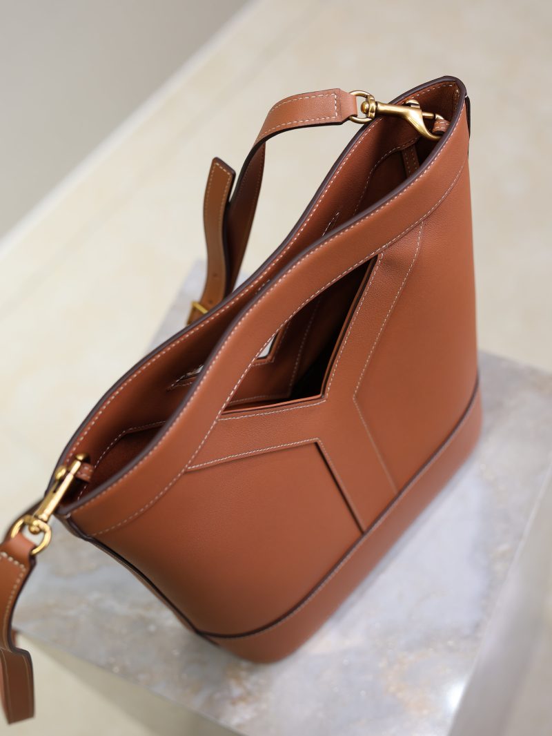 Y Small Bucket 23cm Caramel Leather