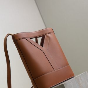 Y Small Bucket 23cm Caramel Leather