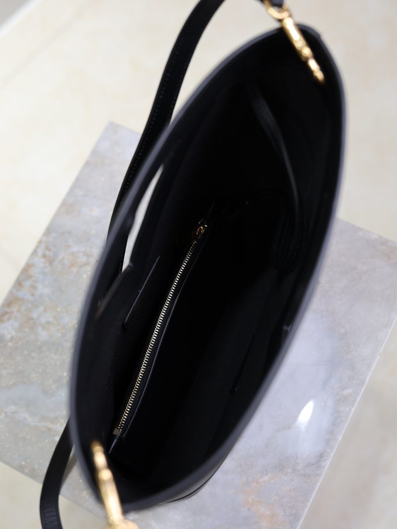 Y Small Bucket 23cm Black Leather